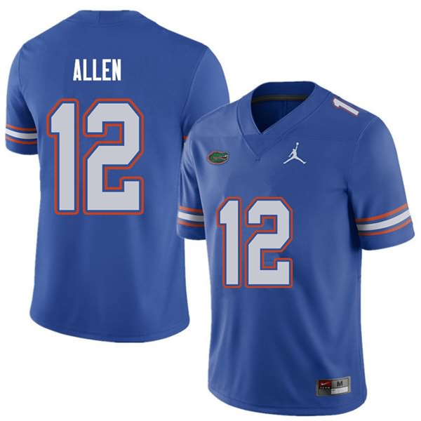 Men's NCAA Florida Gators Jake Allen #12 Stitched Authentic Jordan Brand Royal College Football Jersey NWJ4365MW